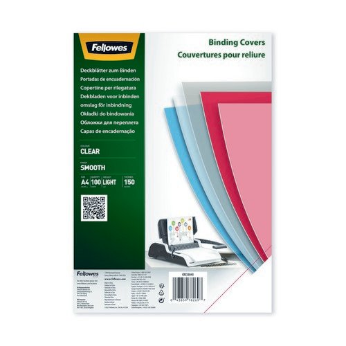 Fellowes Binding Covers 150m Pet Pack 100
