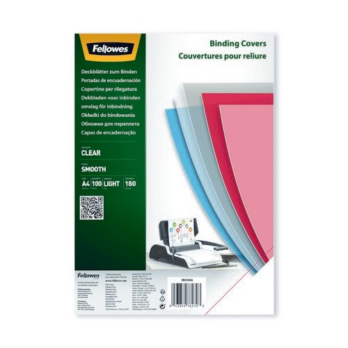 Fellowes Binding Covers 180m Pet Pack 100