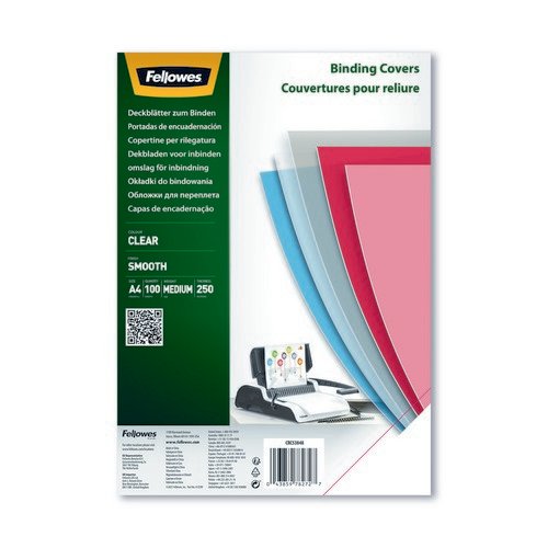 Fellowes Binding Covers 250m Pet Pack 100