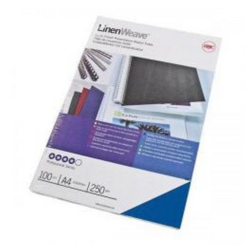 GBC Linen Weave Binding Covers 250gsm A4 Royal Blue Pack of 100