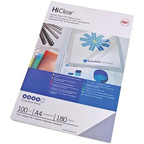 GBC PVC Covers Clear Pack 100