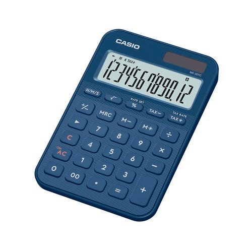 Casio MS-20YC Mini Desk Calculator Navy Blue MS-20YC-NY-W-EP