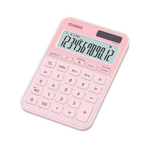 Casio MS-20YC Mini Desk Calculator Light Pink