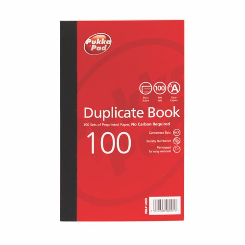Pukka Plain Ruled Duplicate Book 216 X 130mm