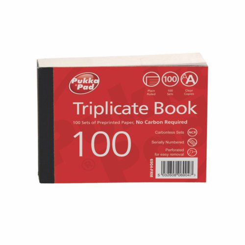 Pukka Plain Triplicate Book 105 X 130mm
