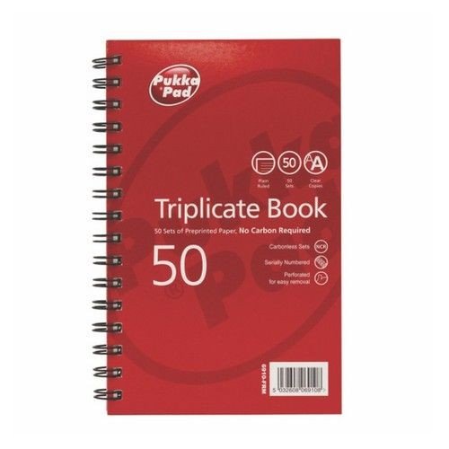 Pukka Plain Triplicate Book 210 X 130mm