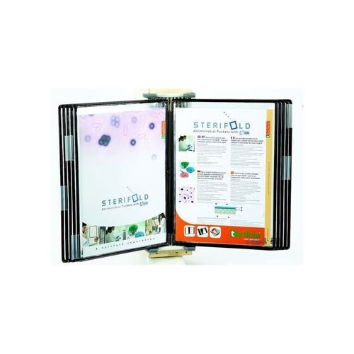 Sterifold Display System Wallmounted Expandable + 10 Pivoting Pockets A4