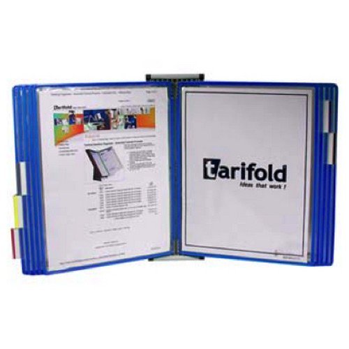 Tarifold A4 Wall Display Unit with 10 Blue Pockets  Literature Displays DP1073