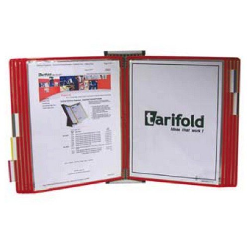 Tarifold A4 Wall Display Unit with 10 Red Pockets  Literature Displays DP1074