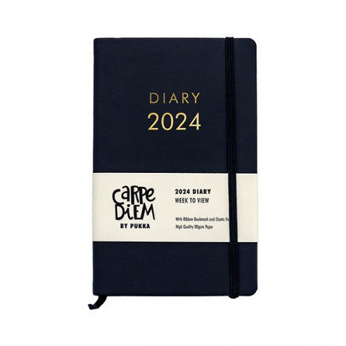 Pukka Pad Carpe Diem 2024 Diary Week To View Softcover 130x210mm Black 9806CD