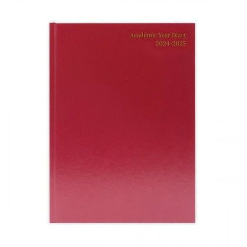 Academic Diary Day Per Page A4 Burgundy 2024-25 KF1A4ABG24 Desk Diaries DR1108