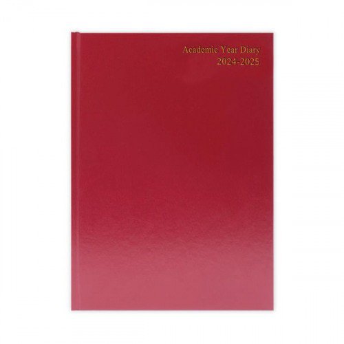 Academic Diary Day Per Page A5 Burgundy 2024-25 KF1A5ABG24 Desk Diaries DR1111