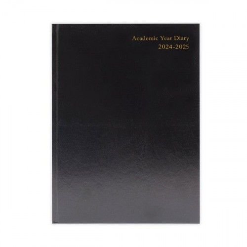 Academic Diary Day Per Page A5 Black 2024-25 KF1A5ABK24 Desk Diaries DR1112