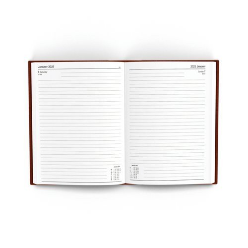 Desk Diary Dpp A5 Burgundy 2025 Desk Diaries DR1135