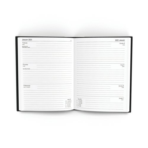 Desk Diary Wtv A5 Black 2025 Desk Diaries DR1145