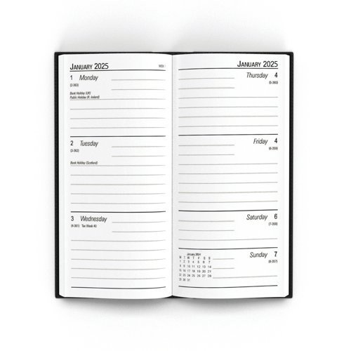 Slim Desk Diary Ptrt Wtv Black 2025 Pocket Diaries DR1147