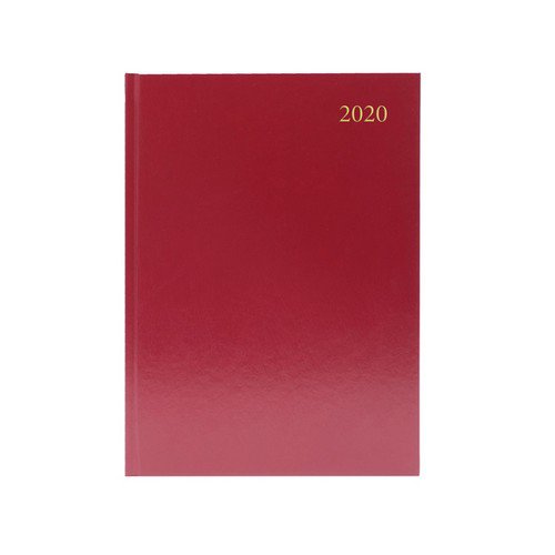 2020 Diary A5 2 Days Per Page Burgundy