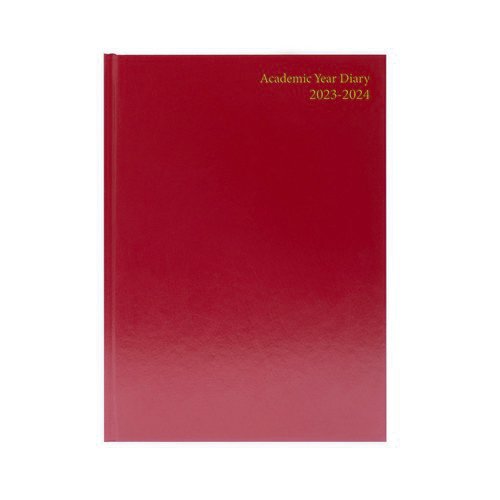 2023 Diary A4 2 Pages Per Day Burgundy