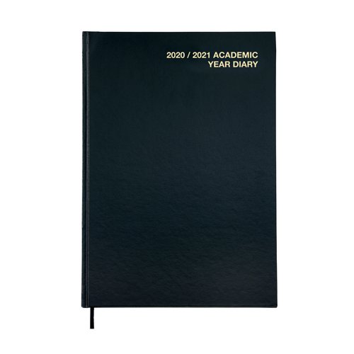 2020/2121 Academic Diary A4 Day Per Page Black