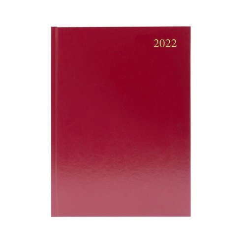 2022 Diary A5 Day Per Page Appointment Burgundy