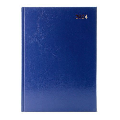 2024 Diary A4 2 Pages Per Day Blue