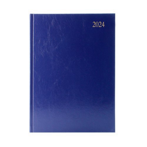 2024 Diary A4 2 Days Per Page Blue