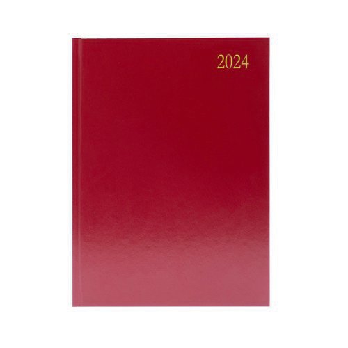 2024 Diary A4 Week To View Burgundy