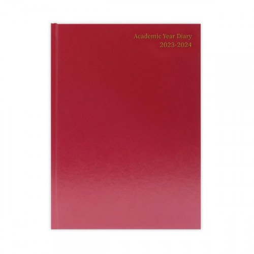 Academic Diary Day Per Page A4 Burgundy 20232024 KF1A4ABG23