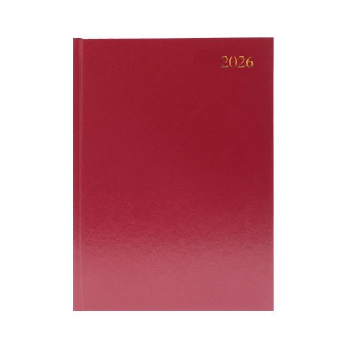 Desk Diary 2 Dpp A4 Burgundy 2026
