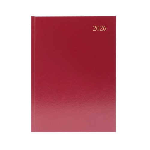 Desk Diary Dpp A5 Burgundy 2026