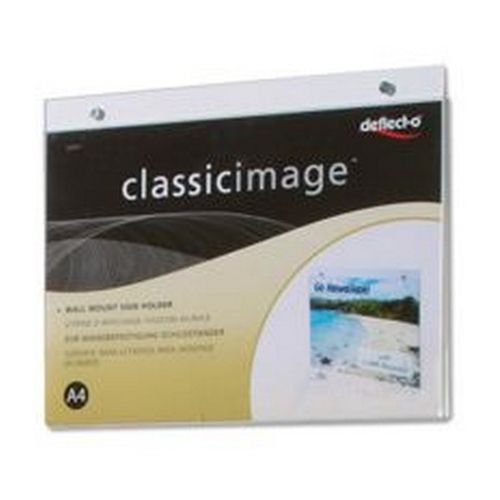 Deflecto Clear Wall Sign A4 Holder Landscape DE469YTCRY