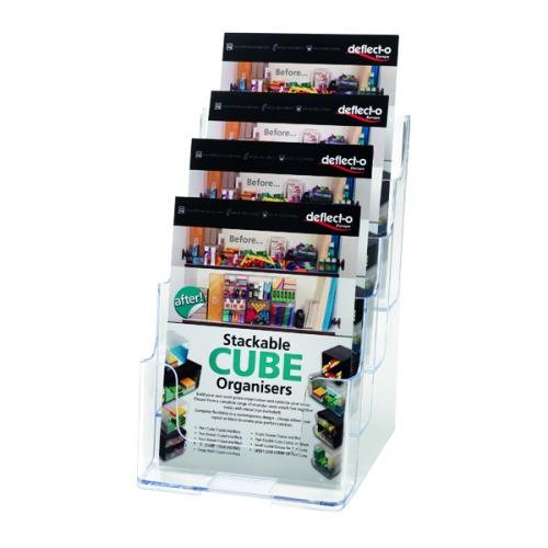 Deflecto Clear A5 4Tier Literature Holders DE779YTCRY