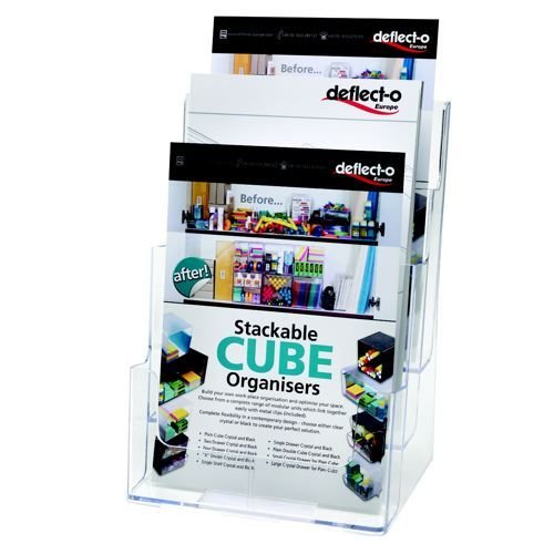 Deflecto Clear A4 3Tier Literature Holder DE773YTCRY