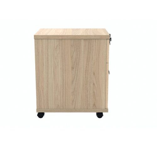 Wooden Mobile Pedestal | 2 Drawers | Oak