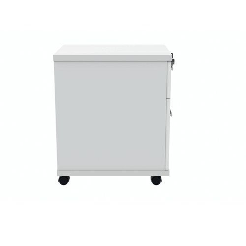 Wooden Mobile Pedestal | 2 Drawers | White