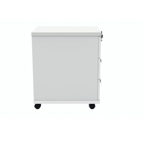 Wooden Mobile Pedestal | 3 Drawers | White