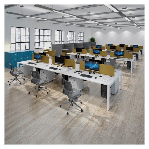 Connex Single Desk 1600mm X 800mm White Frame Beech Top