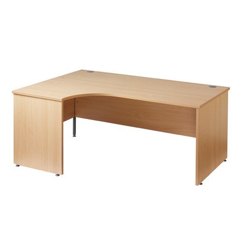 Maestro 25 Panel Left Hand Ergo Desk 1800mm Walnut 2 Cable Ports