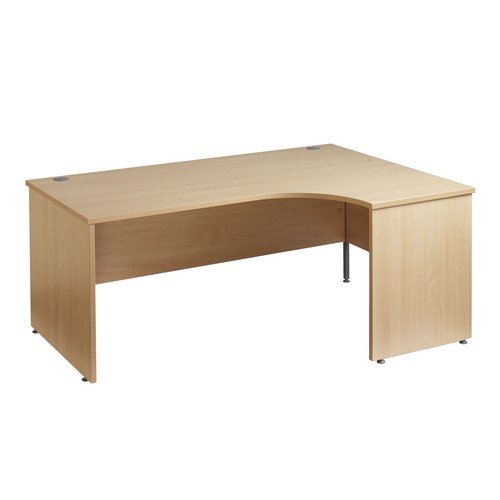Maestro 25 Panel Right Hand Ergo Desk 1400mm Beech 2 Cable Ports