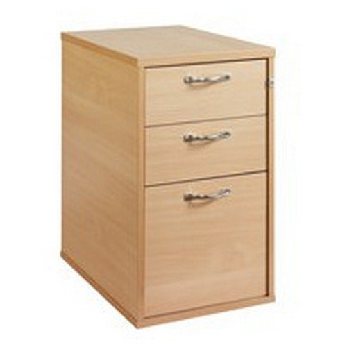 Dams 600 Deep 3 Drawer Desk Hign Pedestal With Handles Oak
