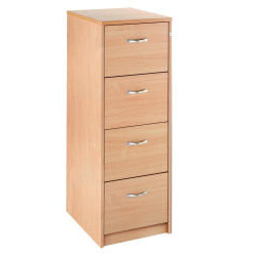 Dams 4 Drawer Wooden Filing Cabinet With Chrome Handles Beech