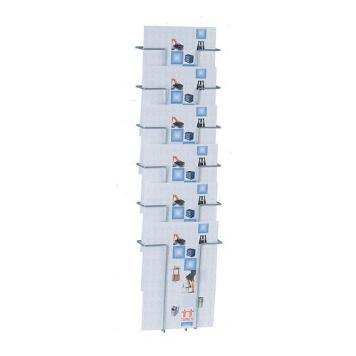 Twinco Literature Display Wall Mounted 6 Compartments A4 Silver TW51408