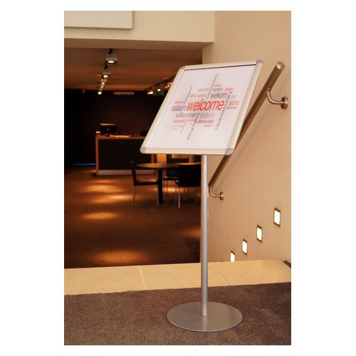 Twinco Literature Display Rotating Floor Stand Snapframe A3 Silver TW51768 Sign Holders DS1860