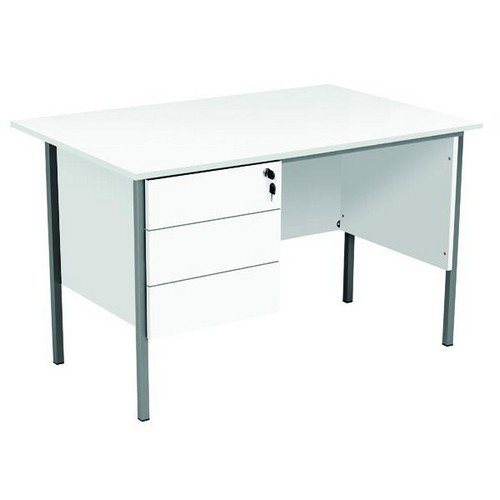 Eco 18 1200X750 4 Legged Rectangular Desk 3D Pedestal White Black