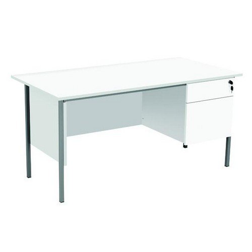 Eco 18 1500X750 4 Legged Rectangular Desk 2D Pedestal White Black
