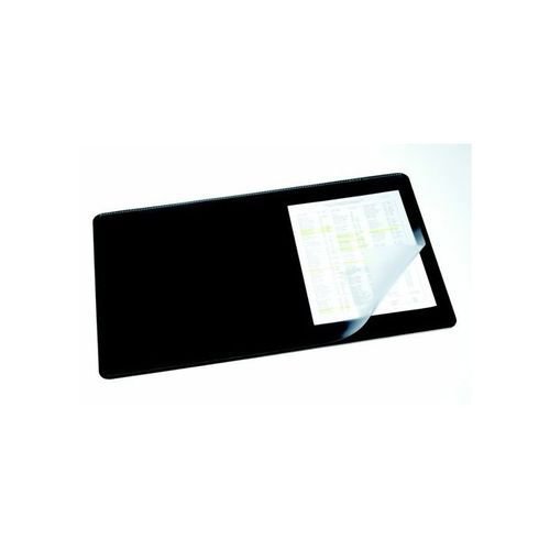 Durable Black Desk Mat With Transparent Overlay 400x530mm 7202/01