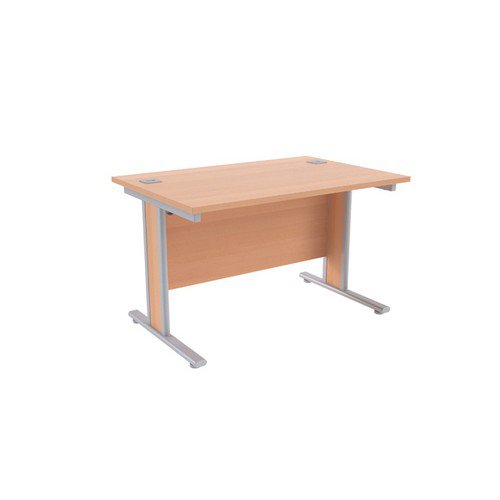 Jemini Beech/Silver 1200x800mm Rectangular Desk KF839749