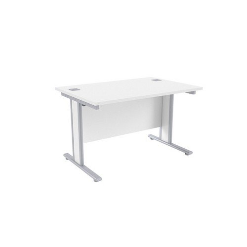 Jemini White/Silver 1200x800mm Rectangular Desk KF839752