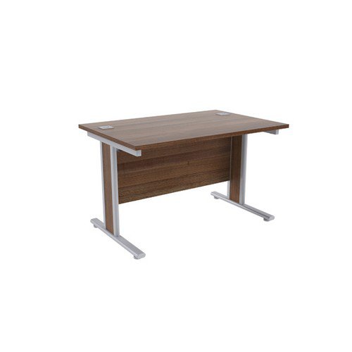 Jemini Walnut/Silver 1200x800mm Rectangular Desk KF839754