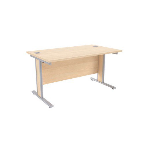 Jemini Maple/Silver 1400x800mm Rectangular Desk KF839757